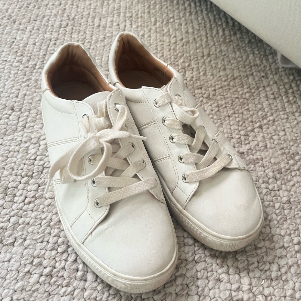 Dolce Vita White Lace-Up Sneakers